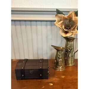 Domed Wooden Treasure Chest Mexico Rustic Jewelry Box Decor